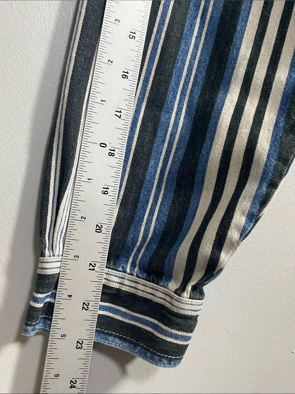 Vintage Levi's Long Sleeve Western Denim Button Up Shirt Men Large Stripe Cotton